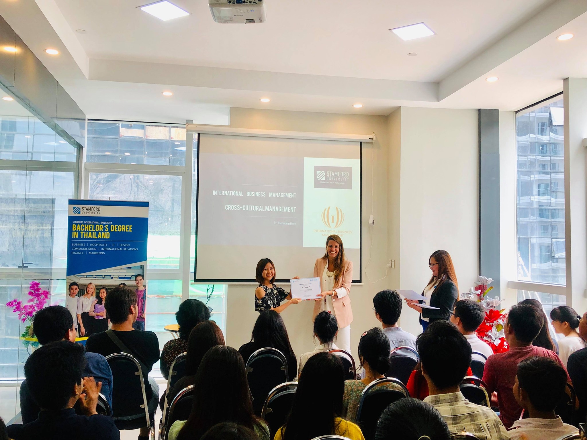 SR university information session with students and families in Yangon